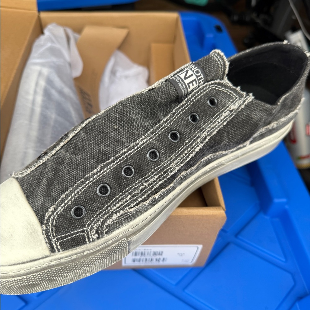 Black and Gray Slip-On Sneakers